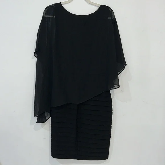 Adrianna Papell Black Tiered Bolero Dress Size 12 - Picture 8 of 11